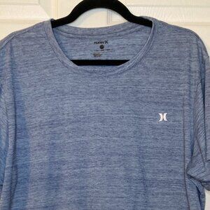 Hurley Men's Performance Tee Icon Logo Blue Spacedye Heathered T-Shirt - Size XL